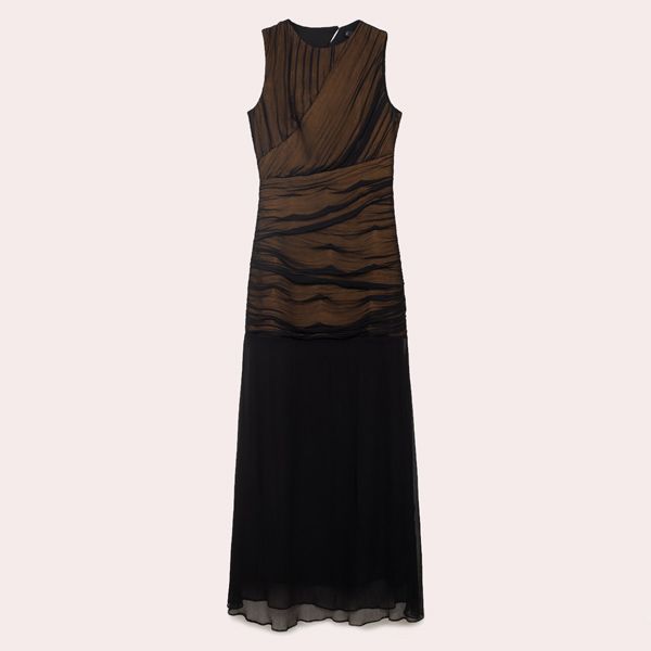 Vestido combinado textura