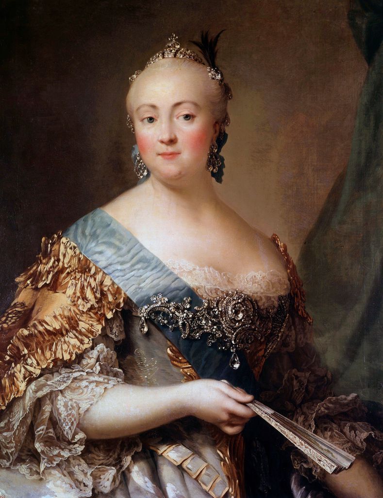 Retrato de la emperatriz Isabel Petrovna de Rusia, obra del pintor Alexander Roslin, siglo XVIII. 