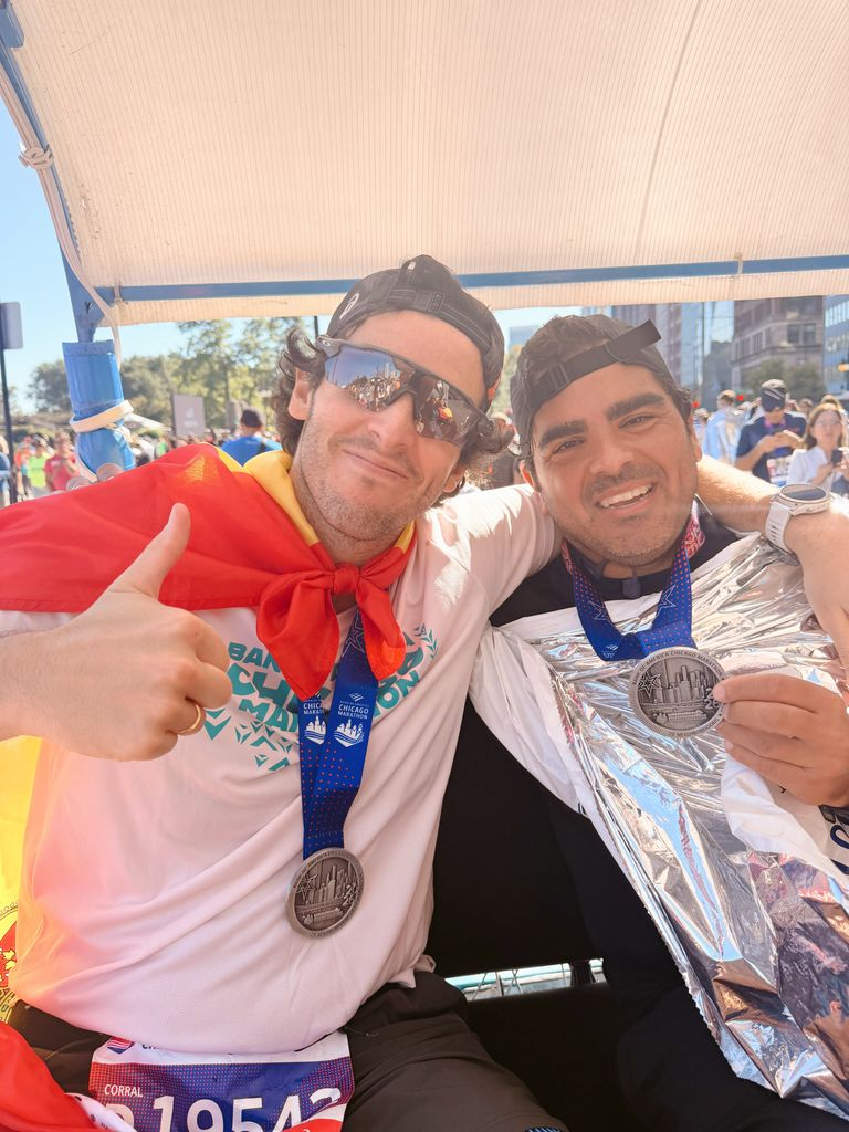 Íñigo Onieva tras completar la maratón de Chicago