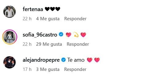Sofía Castro se unió a la celebración de Paulina con emojis de corazón