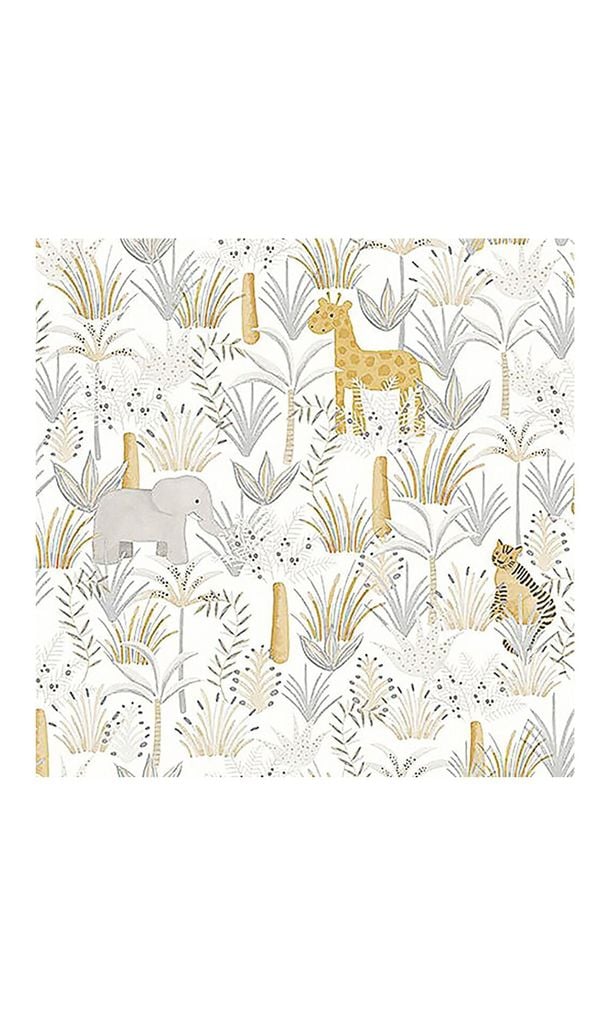 Papel pintado infantil de la colección Rose & Nino (39,85 €, el rollo de 10 metros), de Casadeco en Infantdeco.
