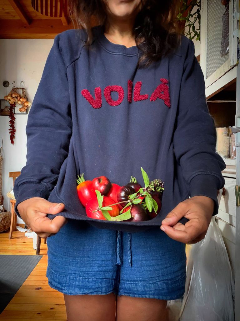 "La alegría de la huerta", escribió Eva Amaral junto a esta foto