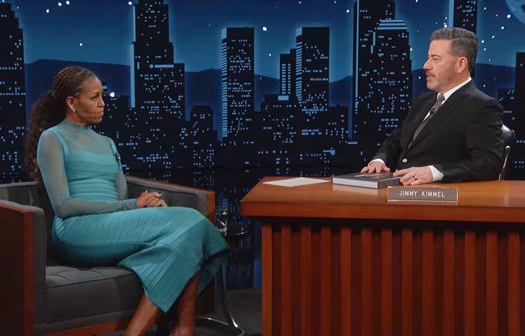 Michelle Obama en el programa de Jimmy Kimmel el 16 de diciembre de 2025