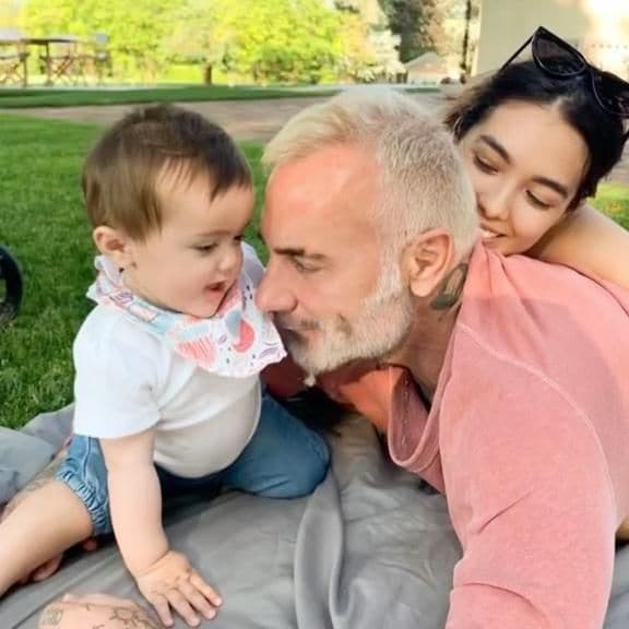 Gianluca Vacchi, Sharon Fonseca y su hija Blu Jerusalema