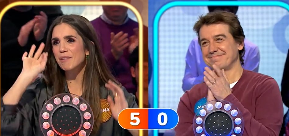 Elena Furiase y Javier Veiga en la prueba 'La Pista'