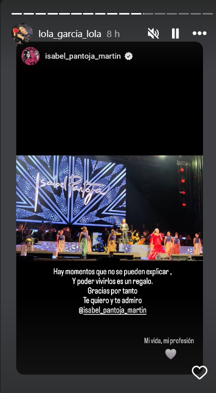 Lola García agradece a Isabel Pantoja