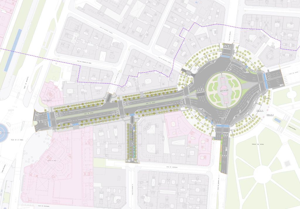 La remodelación de la Puerta de Alcalá, que unirá este emblemático monumento con Cibeles, incluye un nuevo paseo peatonal central, menos carriles de tráfico, aceras más amplias y un carril bici, dentro de un proyecto de 6,1 millones de euros