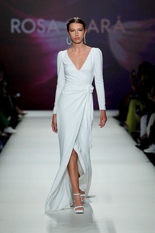 Vestido de novia drapeado