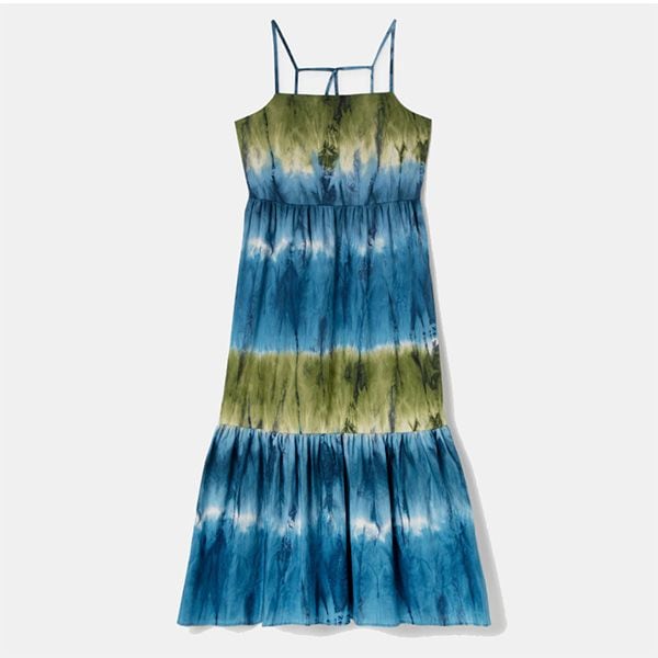 vestido tie dye midi azul y verde aa
