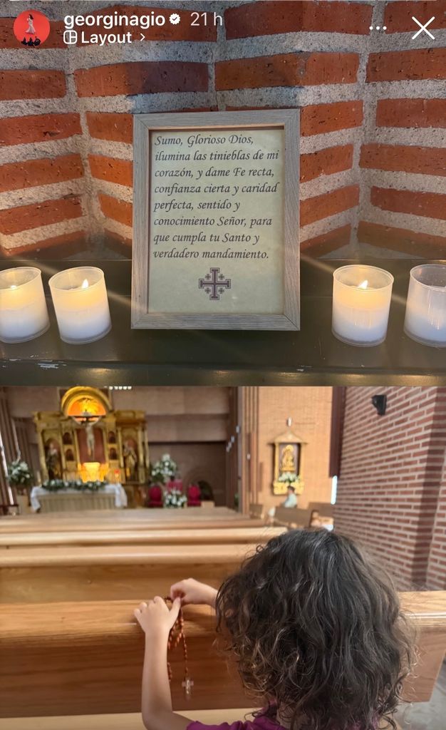 'Gio' llevó a sus pequeños a la iglesia, horas antes del anuncio de Cristiano Ronaldo.
