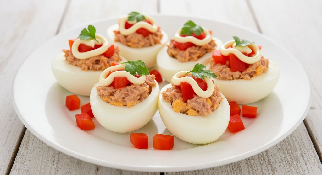 Huevos rellenos de atún
