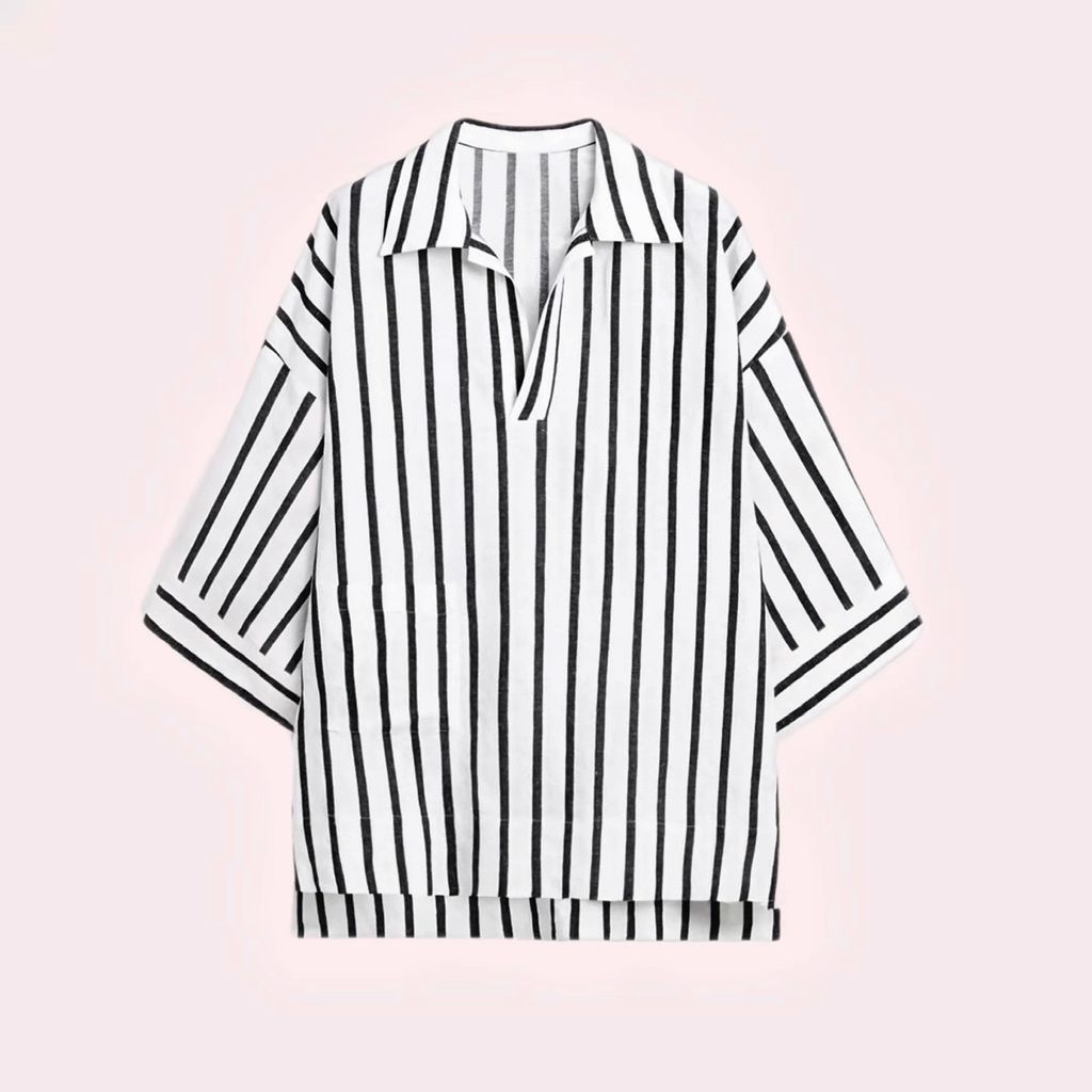 Camisa rayas azul y blanca Massimo Dutti