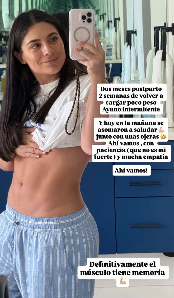 La actriz impactó con esta imagen de su abdomen.