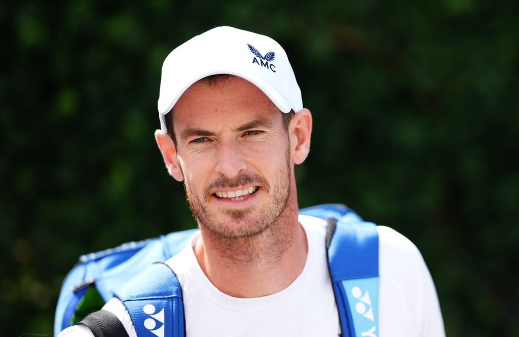 Plano medio de Andy Murray en un entrenamiento previo al Wimbledon 2024