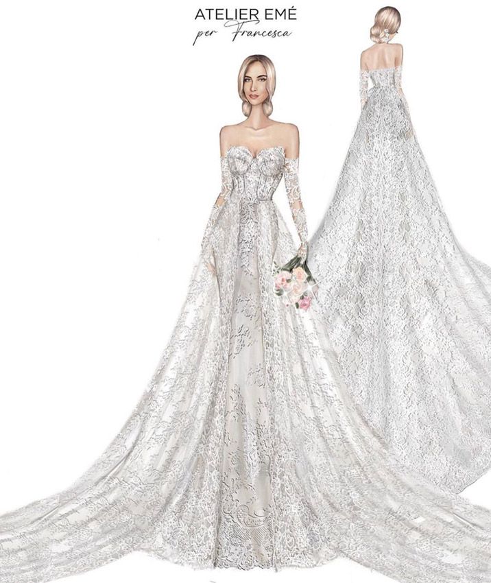 El romántico vestido de novia de Francesca Ferragni y su boda italiana