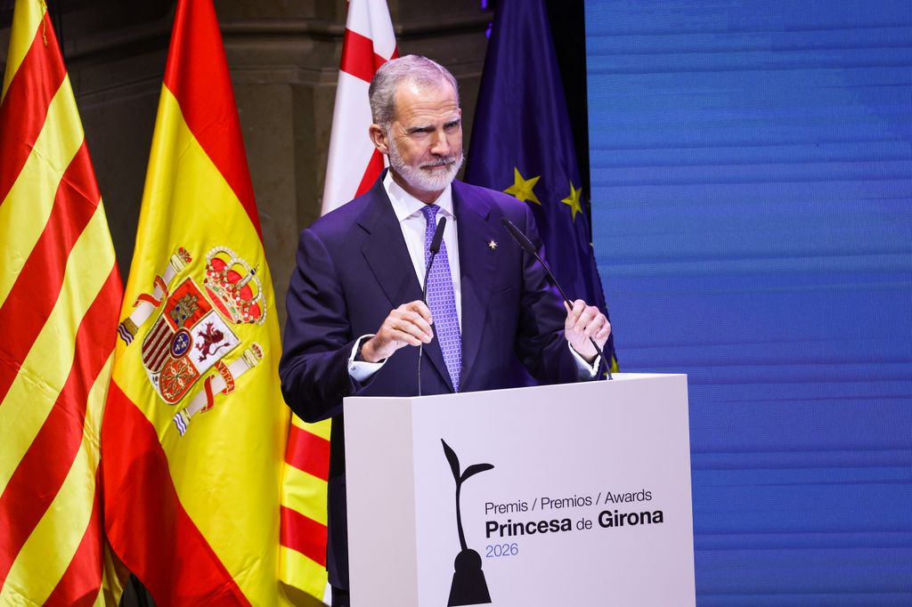 El rey Felipe VI toma la palabra al inicio de los Premios Princesa de Girona 2026