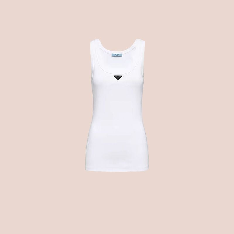 Camiseta de tirantes blanca de Prada