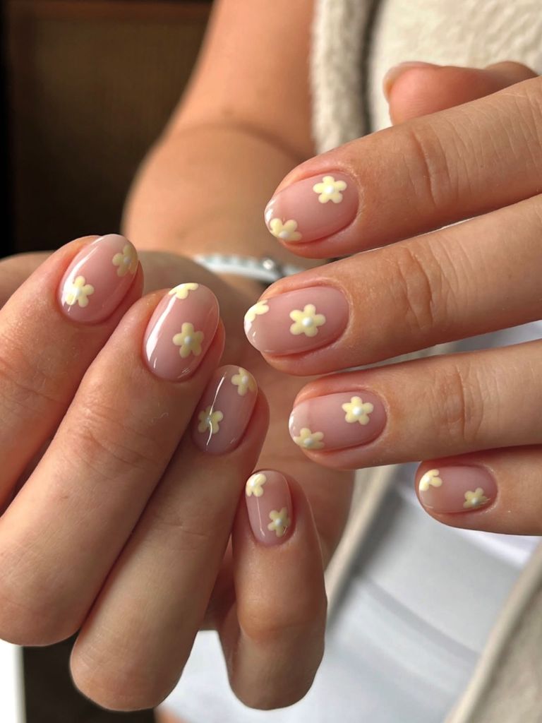 Uñas con efecto blooming floral