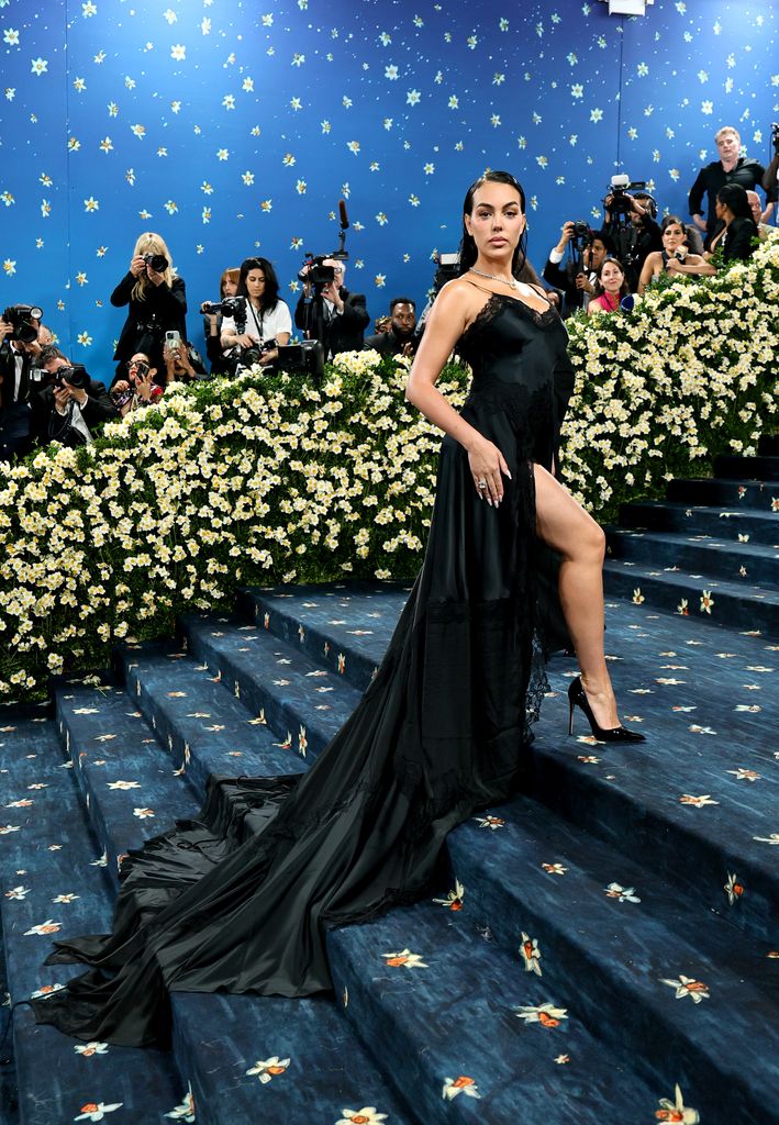 Georgina Rodri­guez attends the 2025 Met Gala Celebrating "Superfine: Tailoring Black Style" at Metropolitan Museum of Art on May 05, 2025 in New York City.  (Photo by Theo Wargo/FilmMagic)
