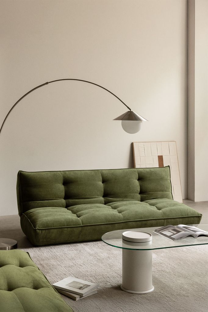 Sofá cama de color verde