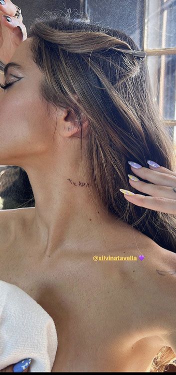 Imagen del nuevo tatuaje de Tini dedicado a su padre