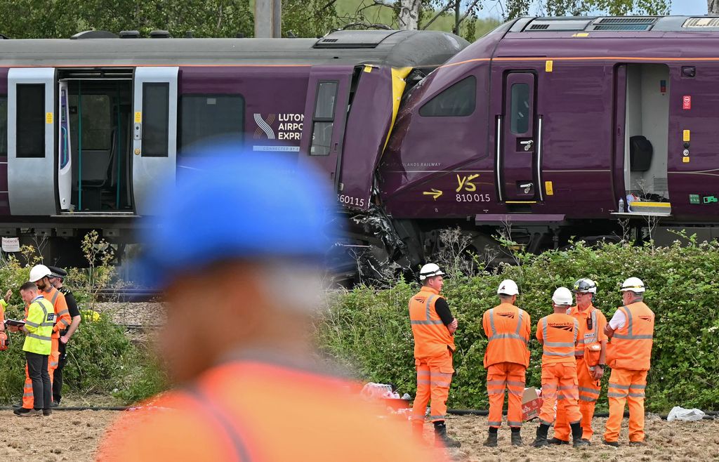 Imagen de los trenes colisionados en Bedford
