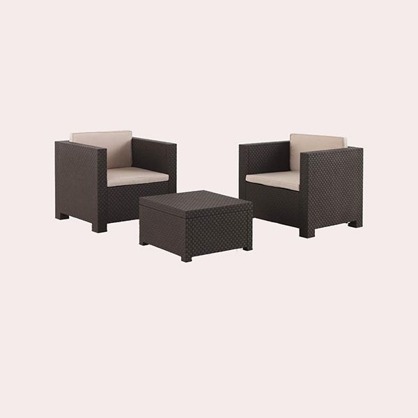 SP Berner - Set de Muebles de Jardín y Terraza Diva Tete a Tete Color Wengue