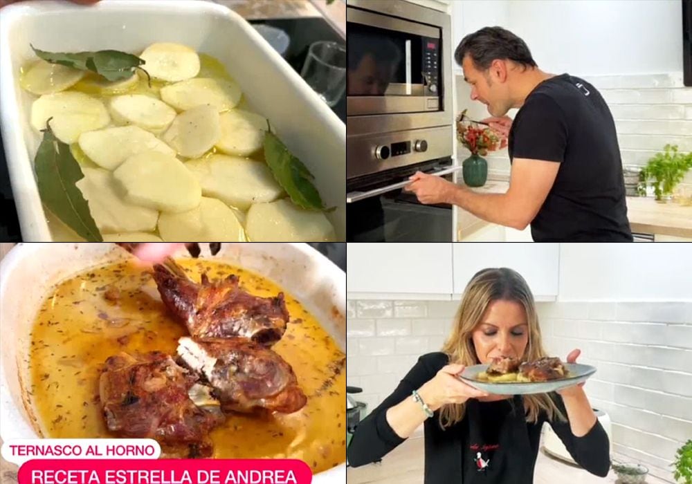 Iñaki también ha estado pendiente de cómo iba el ternasco en el horno.