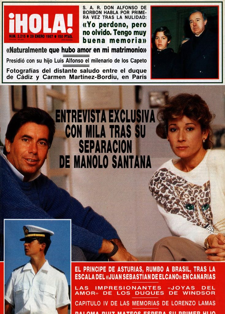 Divorcio Mila Ximénez y Manolo Santana 1987 ¡HOLA!