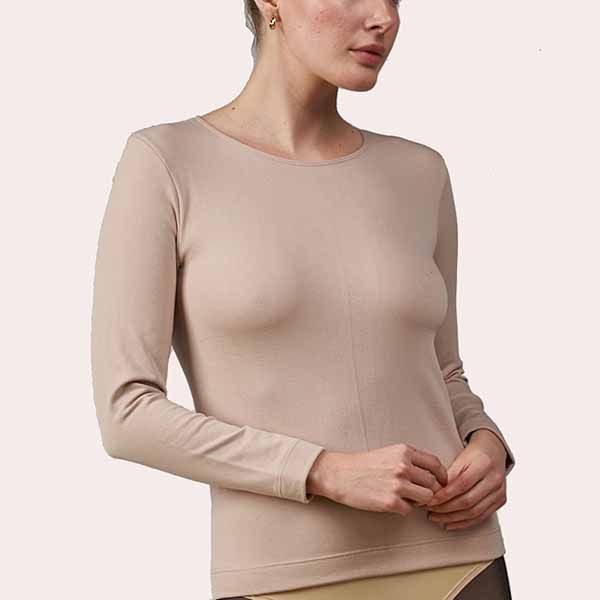 Camiseta Interior de Mujer Térmica de Manga Larga Platino
