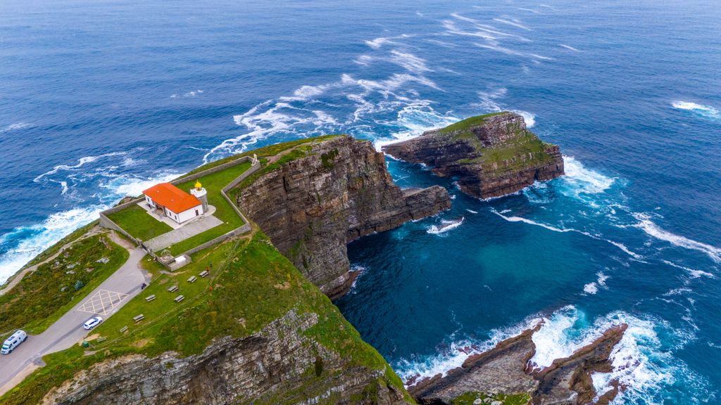 Vista aérea de Cabo Vidio, en Asturias