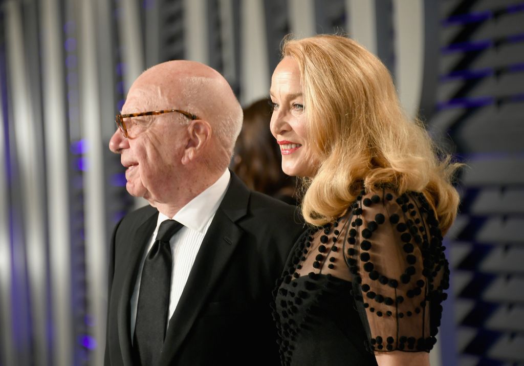 Rupert Murdoch junto a su ahora exmujer, Jerry Hall