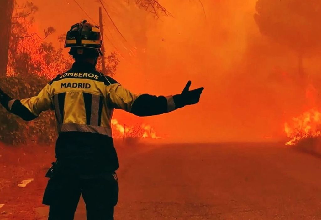 La imagen que Antonio Banderas ha subido en sus redes sociales para mostrar su preocupación por los incendios en la Comunidad de Madrid
