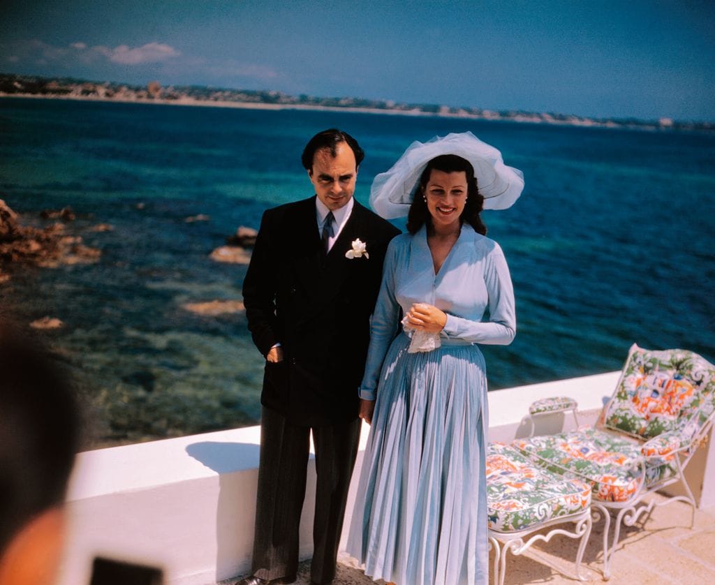 Rita Hayworth y el príncipe Ali Khan el día de su boda