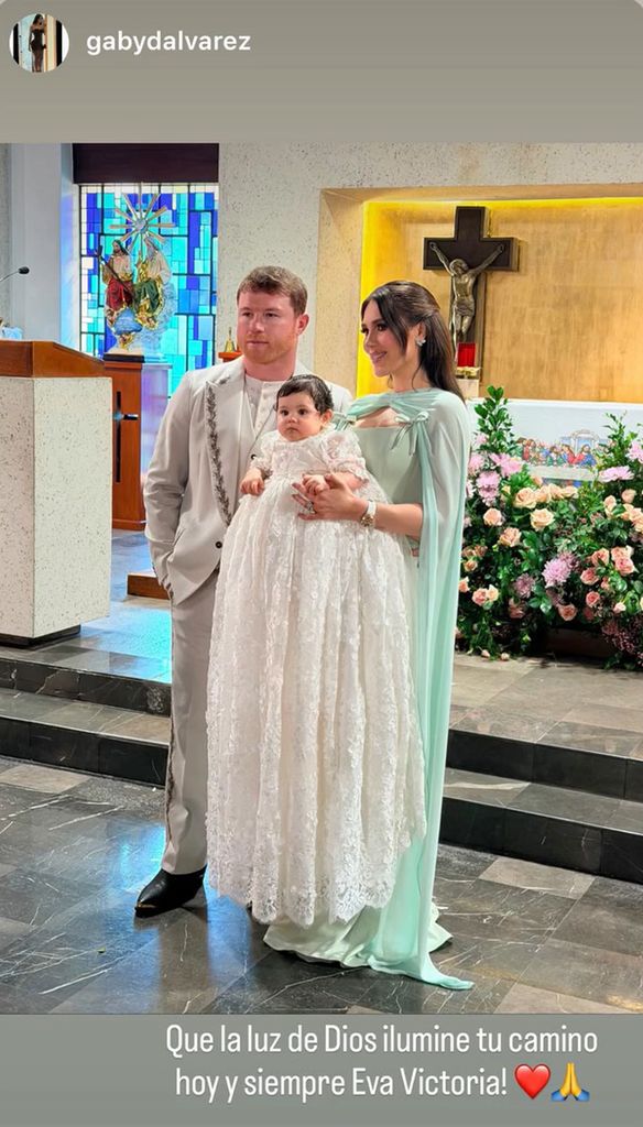 Saúl 'Canelo' Álvarez y Fernanda Gómez celebran el bautizo de su hija, Eva Victoria