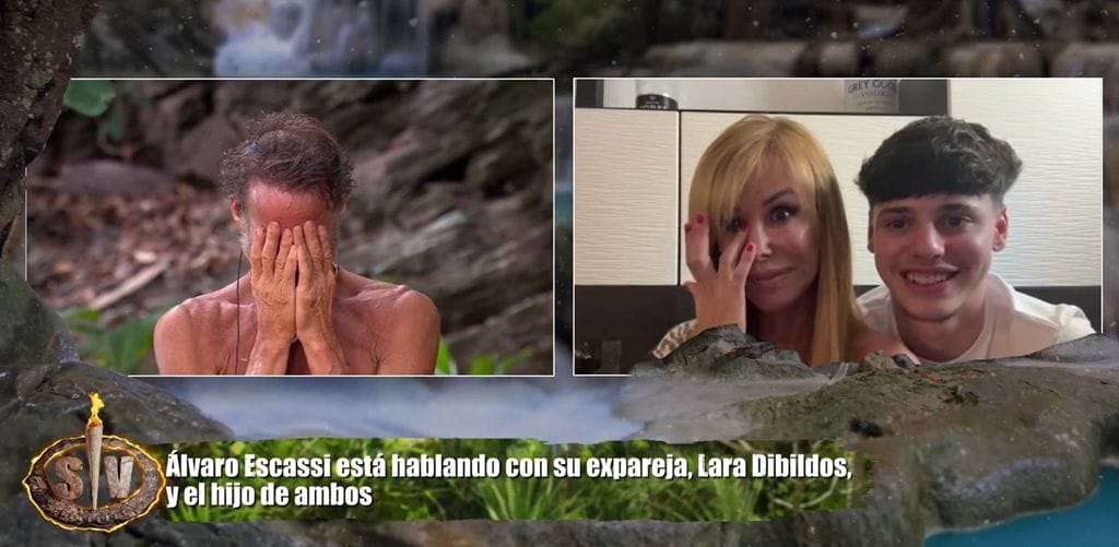 Álvaro Muñoz Escassi recibe la llamada de Lara Dibildos y su hijo Álvaro en Supervivientes