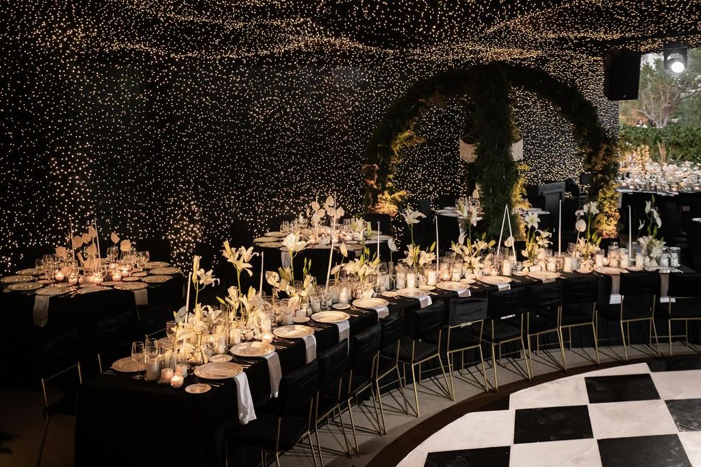Decoración de bodas en color negro noche