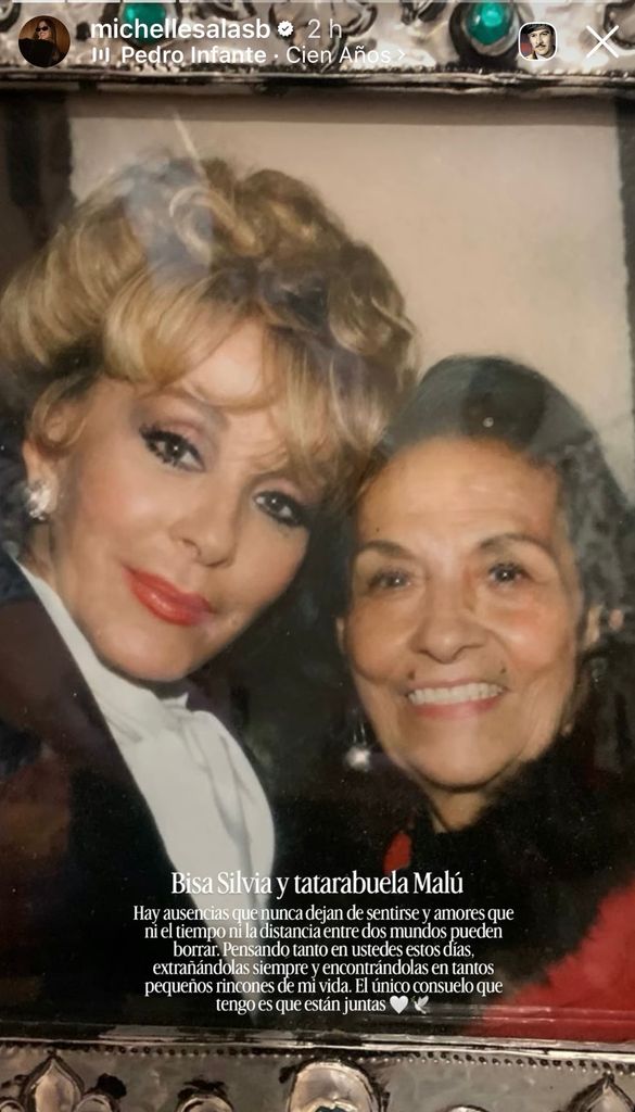 Michelle Salas compartió esta foto de su bisabuela, Silvia Pinal, y su tatarabuela, Malú.