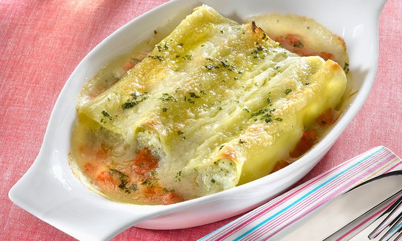 Canelones de brandada de bacalao
