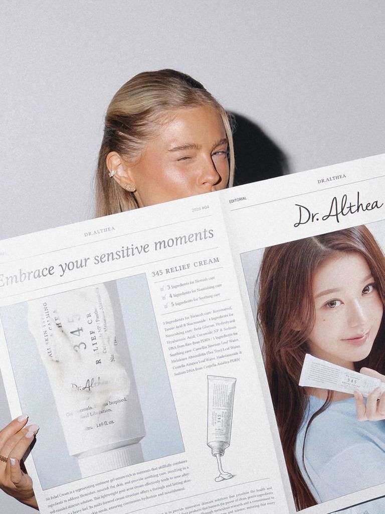 Imagen editorial de Dr. Althea dedicada a la crema coreana 345 Relief Cream