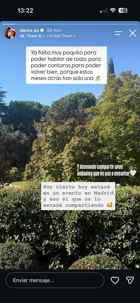 El mensaje que ha compartido Dama un mes y medio después de la operación de urgencia de su hijo