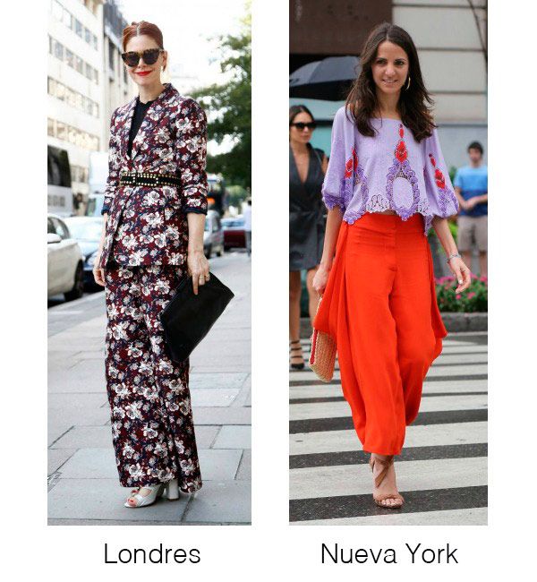 Los estampados se llevan de diferente manera en Nueva York, Londres y París.
