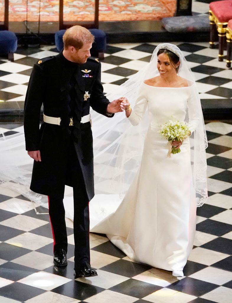 El príncipe Harry y Meghan Markle en su boda en la Capilla de San Jorge, en mayo de 2018.