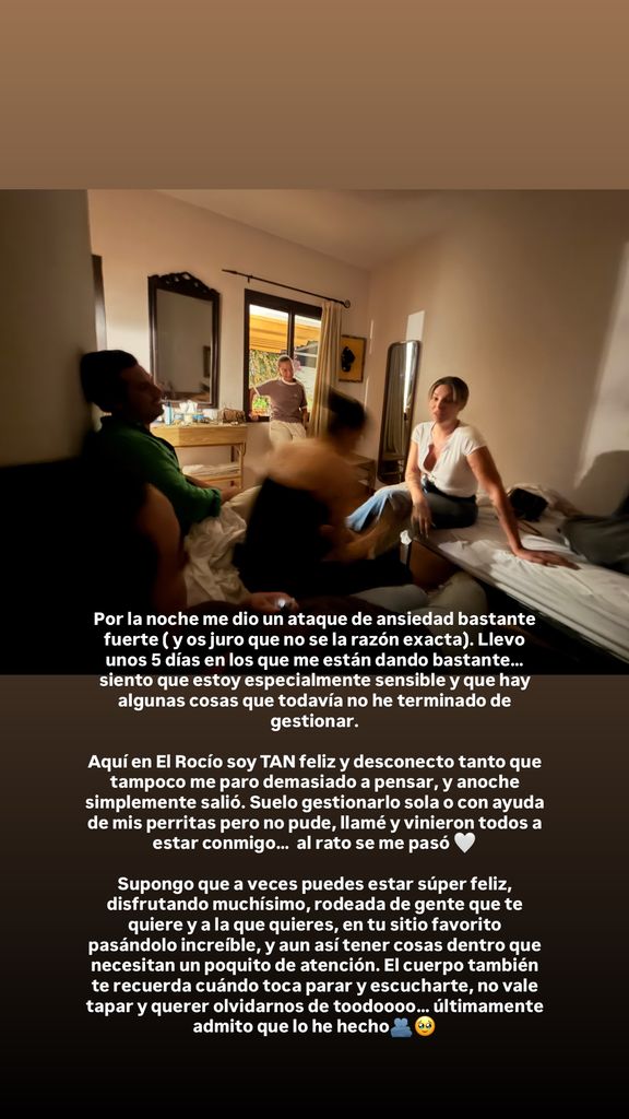 La hija de Vicky Martín Berrocal y Manuel Díaz 'El Cordobés' reconoce que llevaba varios días experimentando episodios de ansiedad