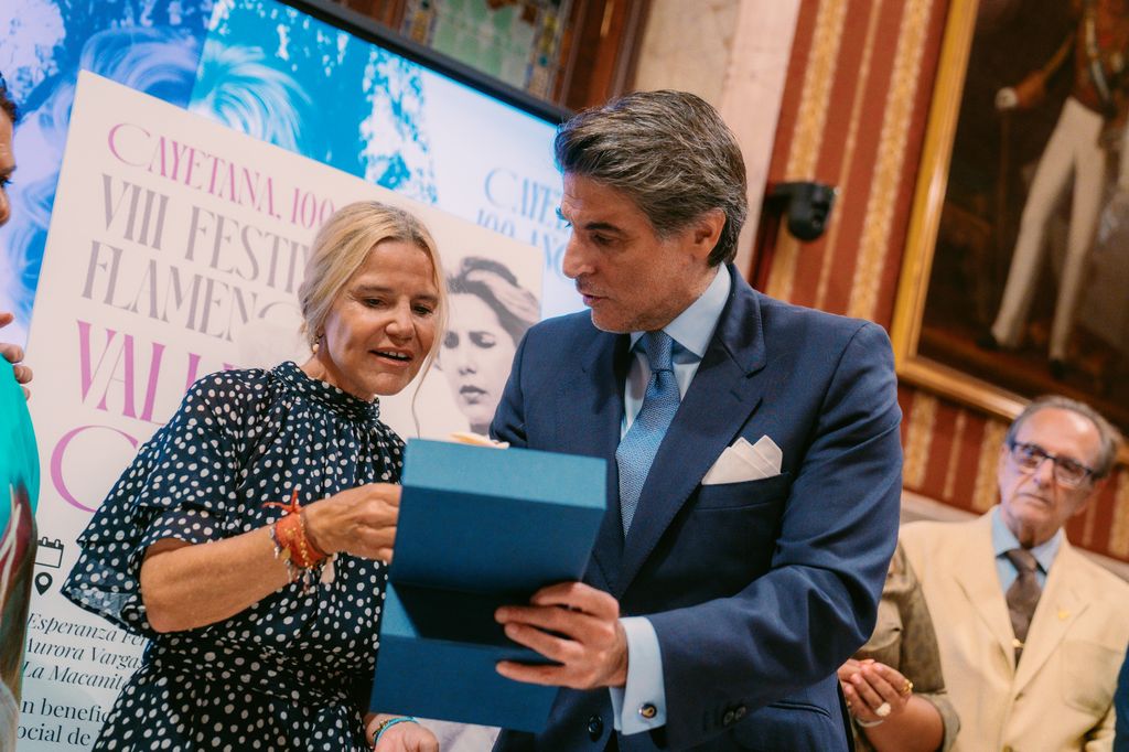 Eugenia Martínez de Irujo en la presentación del programa de actividades 'Cayetana, 100 años' el 24 de septiembre de 2026 en el Salón Colón del Ayuntamiento de Sevilla 