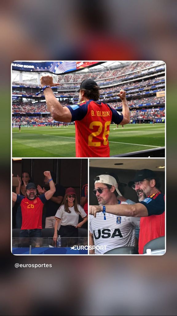 Distintos momentos del España-Bélgica compartidos por Javier Bardem