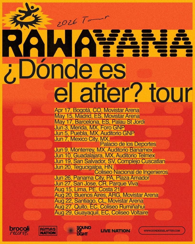 Rawayana anuncia fechas para España y Latinoamérica.