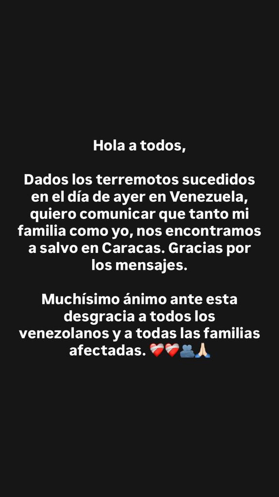 Alexia Putellas tranquilizó a sus seguidores al confirmar que tanto ella como su familia se encontraban a salvo en Caracas tras los terremotos