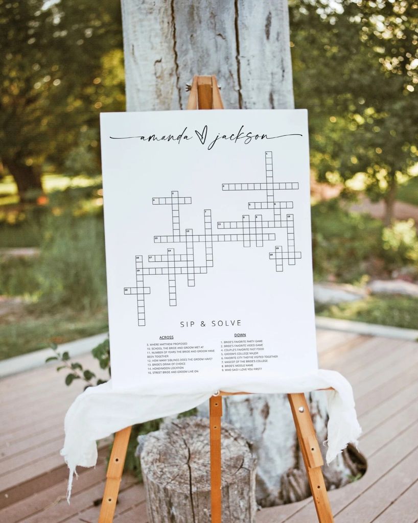 Juegos en las bodas crucigrama