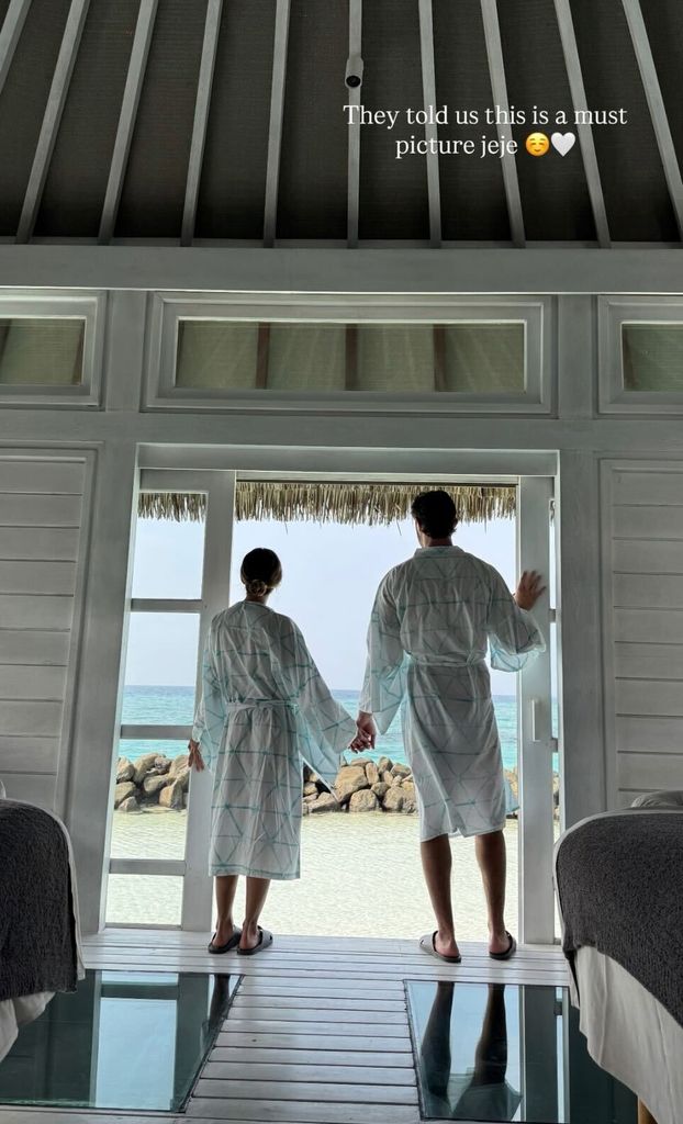 Los esposos disfrutaron de una sesión de spa 